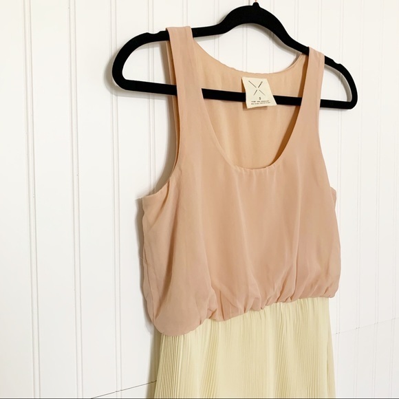 Pins & Needles Blush Chiffon Pleated Mini Dress - Picture 2 of 4